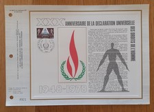 Feuillet CEF 1er jour  Soie ANNIVERSAIRE DROITS DE L'HOMME 1978 n° 483 S / 304