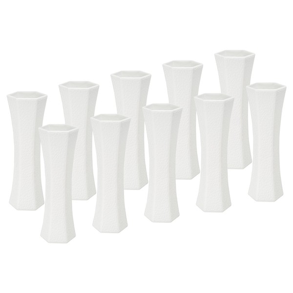 Blume Vase 10Packung Plastik Keramik Blick Knospen Vasen Tisch MittelstüCke Weiß-image
