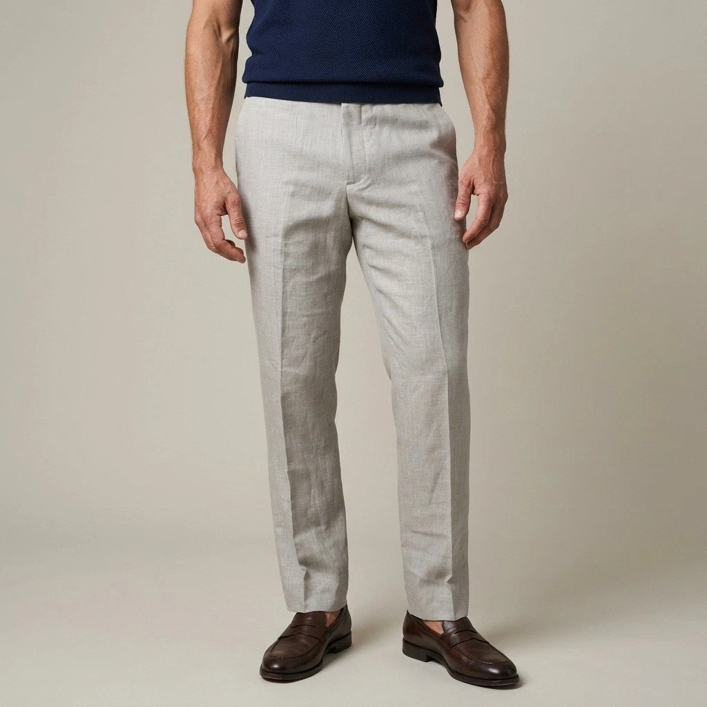 Bonobos Slim Fit Italian Marzotto Wool Dress Pants Tan Beige 34x30 Herringbone