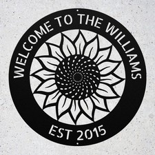 Custom Sunflower Metal Sign Personalized Rustic Farmhouse Wall Art Decor Gift
