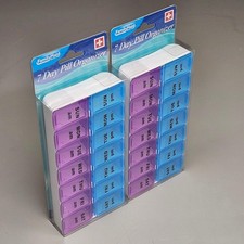 FAMILYMAID 2 PACK 7-Day Pill Organizer 14 Compartments Easy Organize Jumbo Si