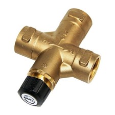 Brauchwassermischer 1'' AG, 3/4'' IG, 22 mm Klemmring Mischventil Verbr&uuml;hschutz