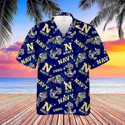 Navy veteran US Naval Academy Unisex Hawaiian Shirt Summer Shirt Full Size S 5XL