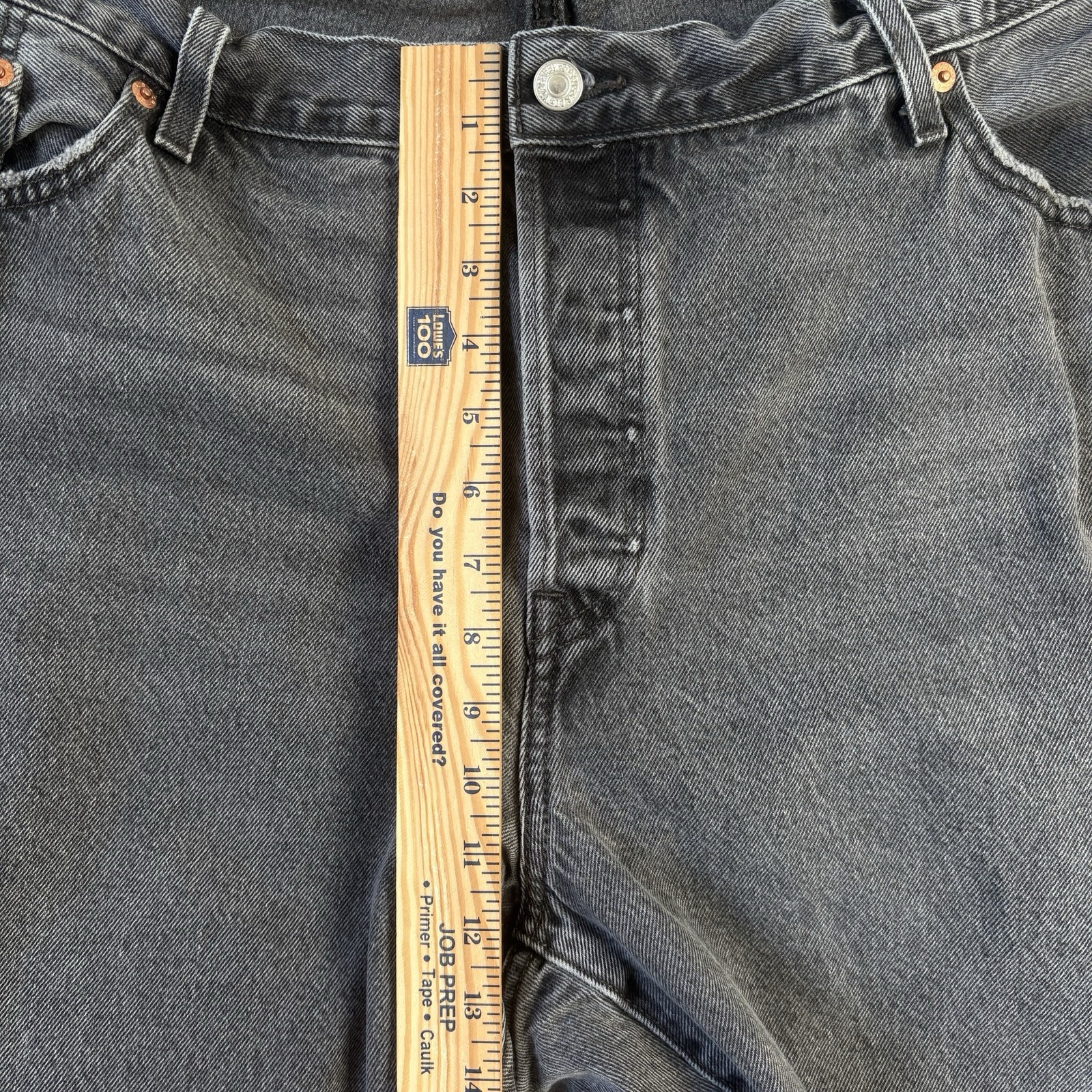 Levi’s Premium 501 Women Jeans 22W (Plus) Gray Black Button Fly Straight Leg thumbnail 11