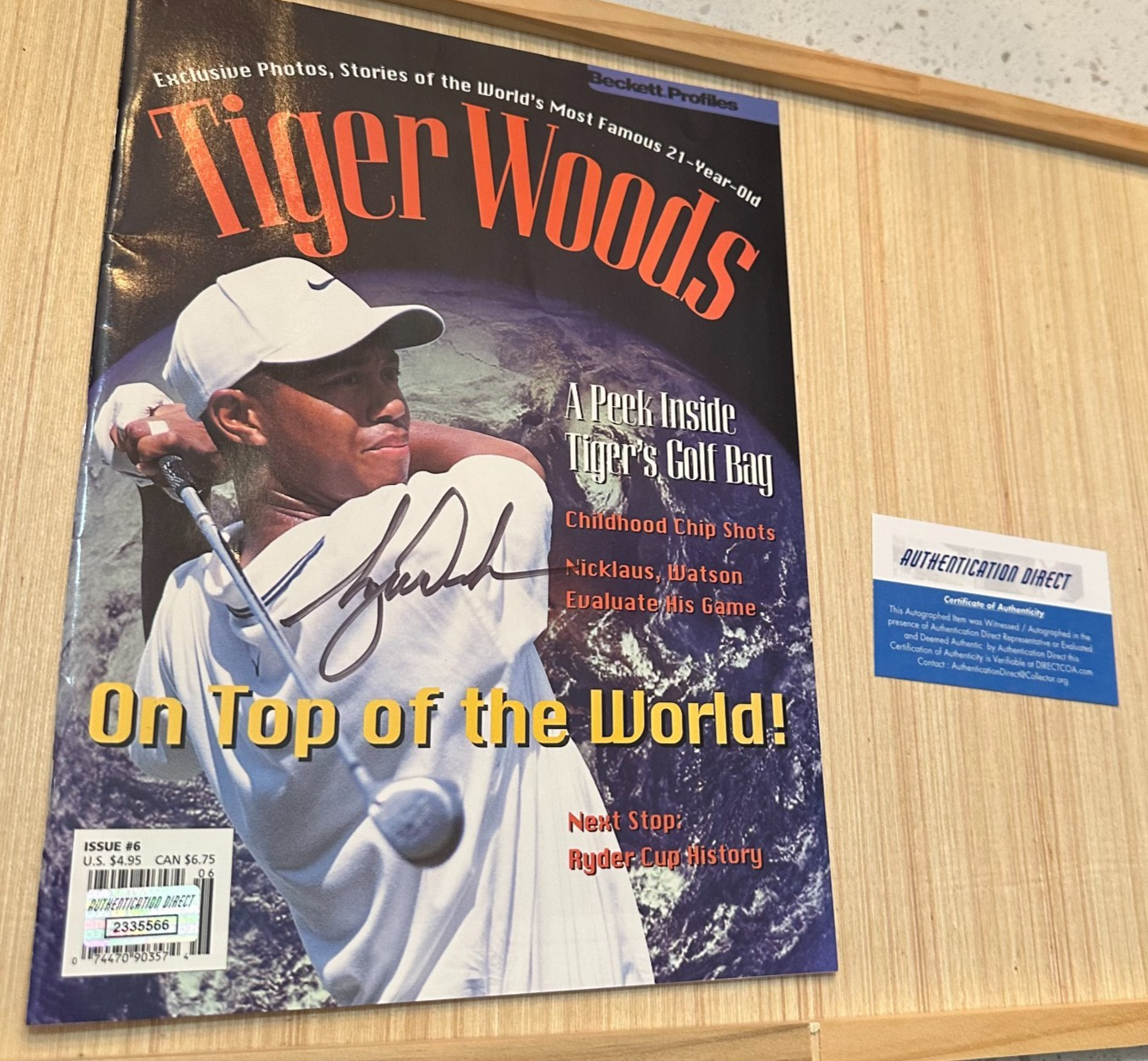 Tiger Woods Autographed Signed 1997 BECKETT PROFILES ISSUE 6 - COA BY AUTHENTICATION DIRECT 