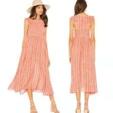 Free People Chambray Butterflies Small Striped Dress