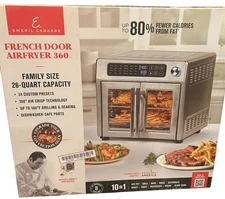 Emeril Lagasse French Door 360° Airfryer 26Qt 10-In-1  Bake Broil Dehydrate Roas