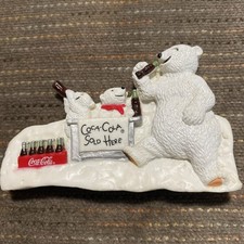 Coca Cola Polar Bear Baby Bears 3D Refrigerator Magnet 1996 Vintage