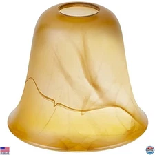RORIANO Amber Glass Shade - Cracked Design Lampshade Replacement, 1-5/8" Fitter