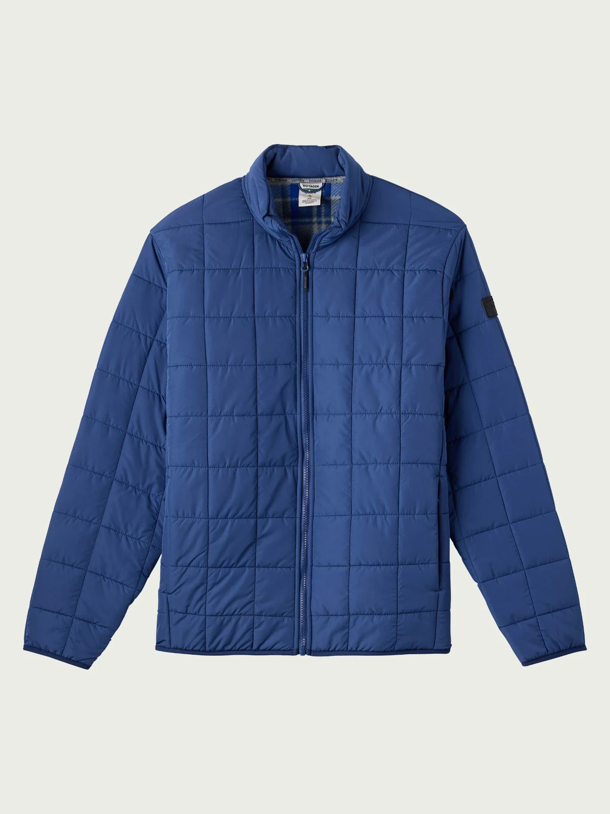 Voyager Men's Polar Fleece Lined Puffer Jacket, Blue, Size L