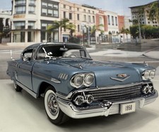 Danbury Mint 1958 Chevrolet Impala Sport Coupe Blue - 124 Box -paper