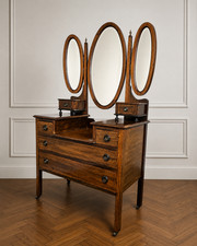 An Antique Edwardian Mahogany String Inlaid Dressing Table Chest of Drawers