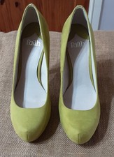  FAITH Shoes  Size UK 6  Lime Green Suede Stiletto Heel  Excellent condition 