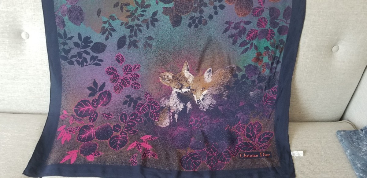 Vintage Christian Dior 100% Silk Scarf 31”x31” Beautiful