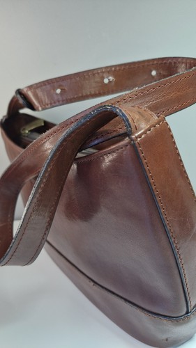 Vintage Gianni Conti Italian Brown leather Handbag Shoulder - Picture 5 of 21