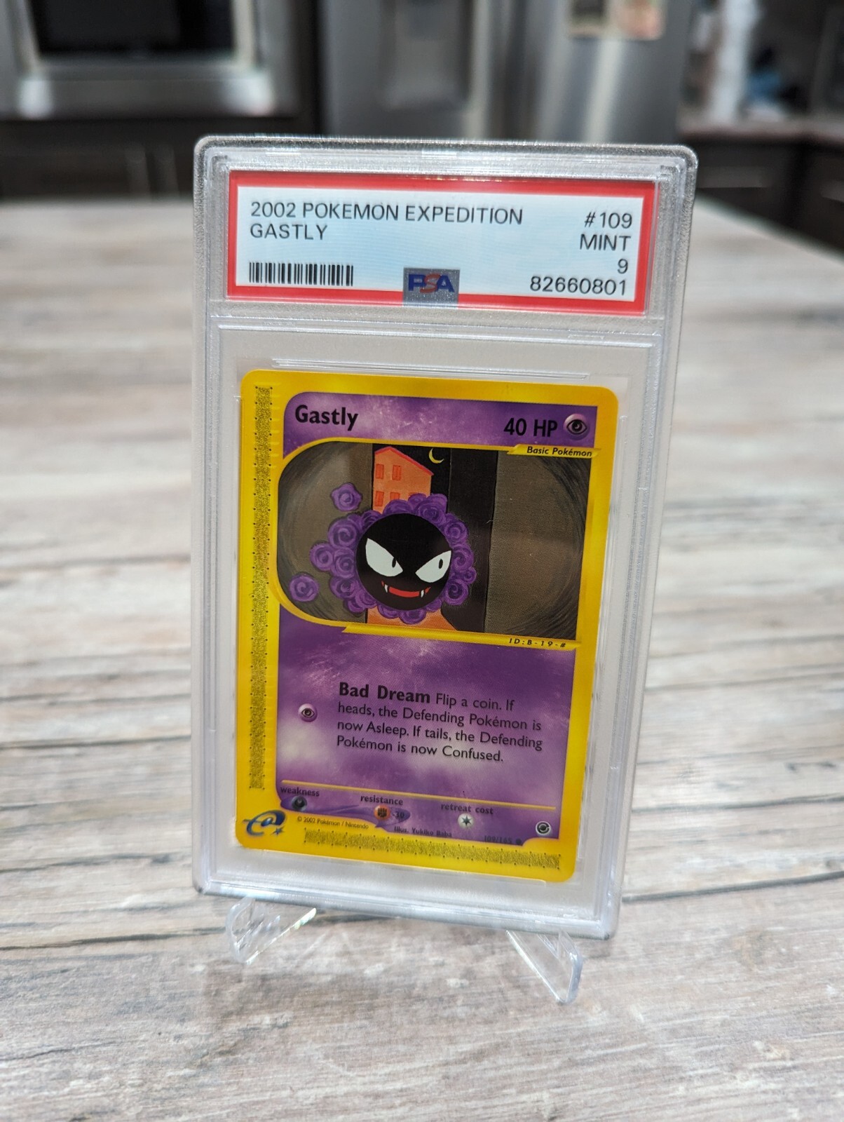 Pokemon PSA 9 Mint Expedition Base Set Gastly 109/165 E Reader Series
