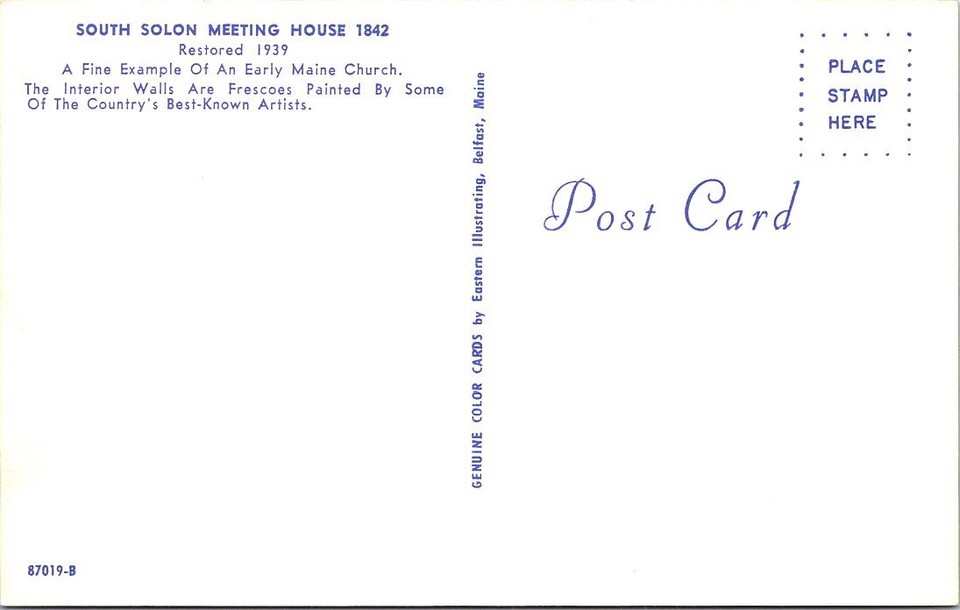 South Solon Meeting House Church, SOLON, Maine Chrome Postcard eBay