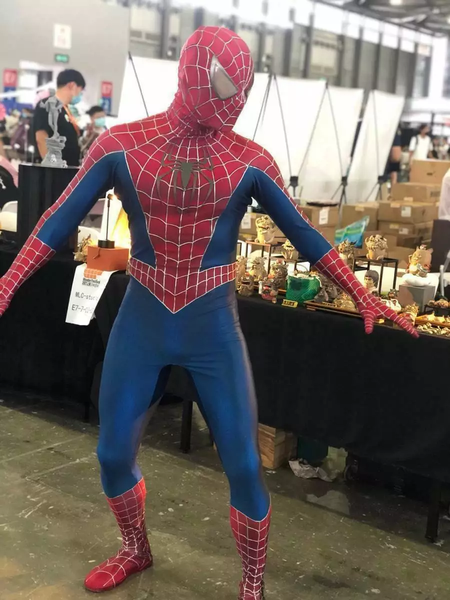 Original Toby Spiderman Costume High Quality Polyester Stereo Coating Line  Suit