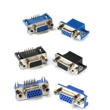 Socket PCB Board Mount Solder 15 Pin Connector Right Angle Plug VGA15 Blue/Black
