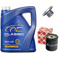 MotoröL Set 10W-40 5 Liter + ÖLfilter + ÖLablassschraube FüR Opel Vectra B Astra