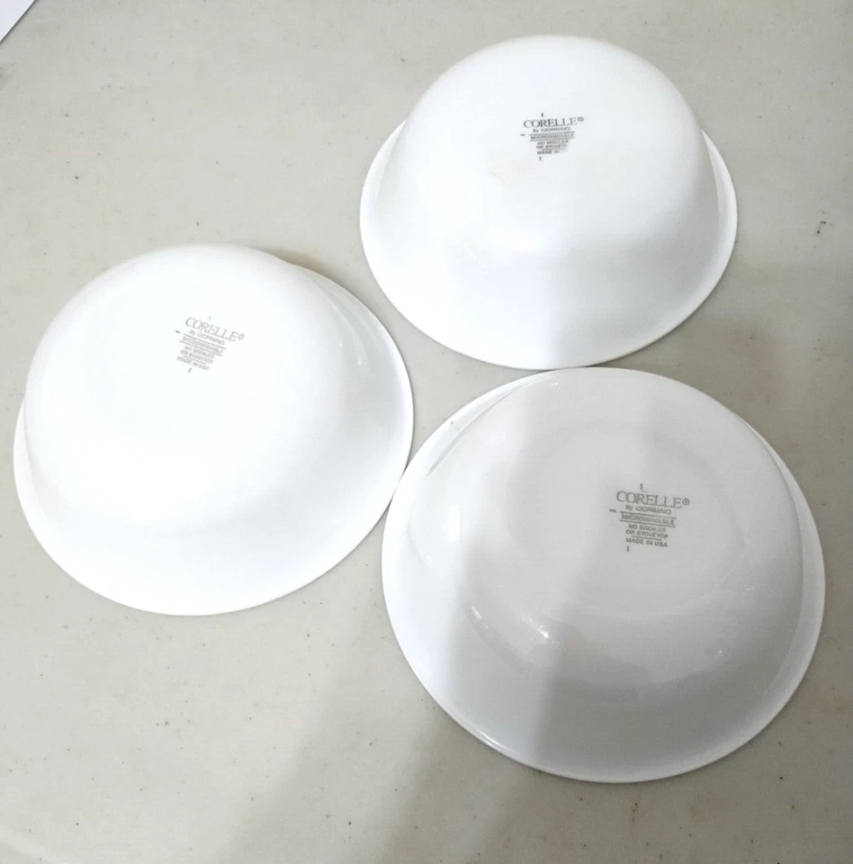 Country Cottage Corelle Cereal Fruit Desert Bowls 3 Green & Blue 6.25" Microwave - Image 3 of 3