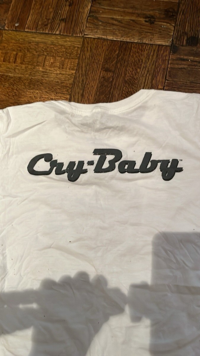 JOHNNY DEPP, CRY BABY, UNIVERSAL STUDIOS WHITE T SHIRT SZ L WOMENS