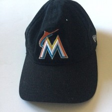 NEW ERA 9TWENTY WOMENS MLB MIAMI MARLINS COTTON BASEBALL CAP BLACK OS NWOT