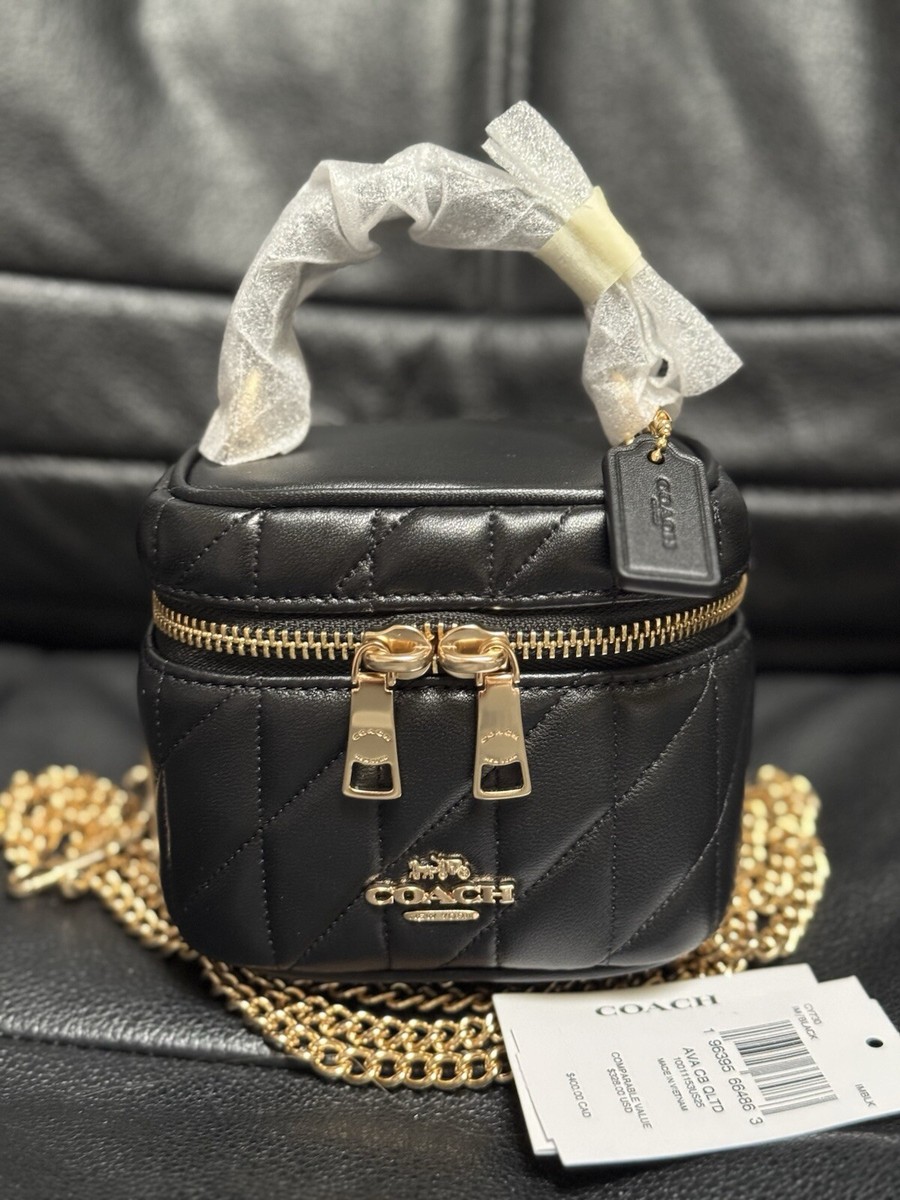 COACH Ava Crossbody Bag With Quilting Gold/Black CY730 - NWT | eBay