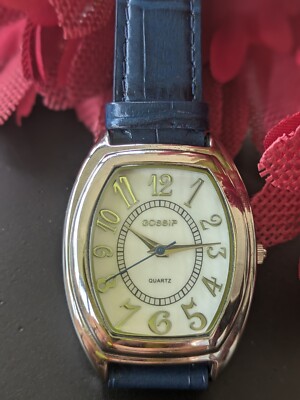 Gossip Ladies Mother of Pearl Dial Blue Leather Strap Quartz Watch GSP547B