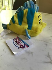 The Disney Store And Parks Mini Bean Bag Plush Flounder Little Mermaid Fish 7"