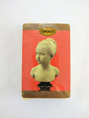 Vtg National Gallery Art Marble Bust Sculpture Playing Card Deck Red Vaporwave