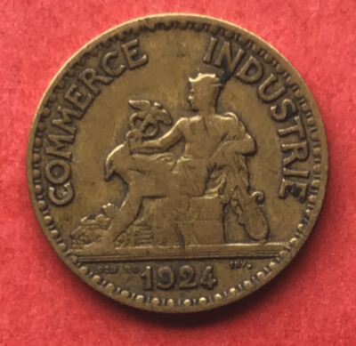 1924 BON POUR 50 CENTIMES CHAMBERS DE COMMERCE DE FRANCE (AS FOUND)