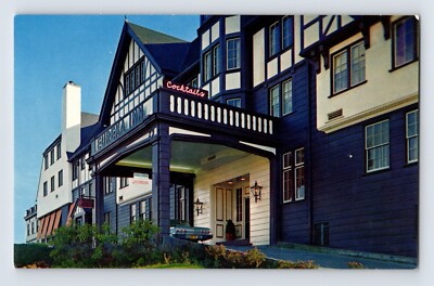 Postcard California Eureka CA Inn Hotel Cocktail Neon 1960s Unposted Chrome