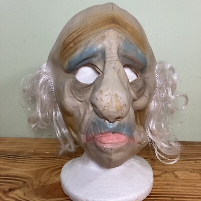 Vintage TOPSTONE Halloween Mask Old Man Adult Scary Funny Costume Dirty Grandpa