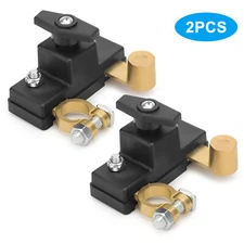 2pcs Universal Brass Car Battery Disconnect Isolator Cut Off Switch 12-24V 1000A