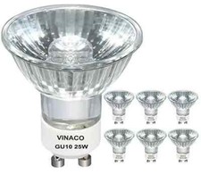 Vinaco NP5 GU10 120V 25W Bulb Candle Warmer, 6 Count Pack of 1 , Clear Glass