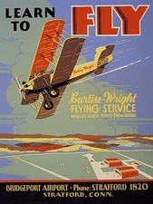 Vintage Curtiss Wright Flying Service Ad Reproduction Metal Sign FREE SHIPPING