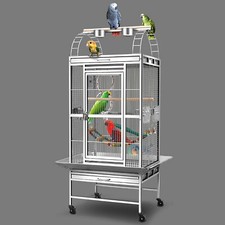 Supreme 152cm Stainless Steel Parrot Aviary Bird Cage Perch Play Top On Wheels 
