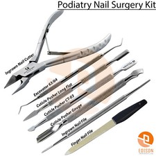 Podiatry Nail Surgery Kit Toe Nail Cutter Ingrown Nail Clipper Cuticle Set Of 7