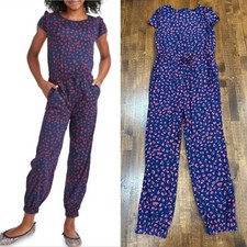 Vineyard Vines Girls Sz 8 Cherry/ Holly Berry Whale Print Jumpsuit
