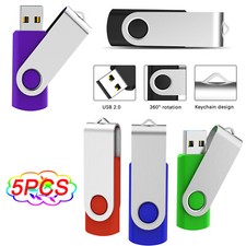 5 Pack USB 2.0 Memory Stick Flash Drive Thumb Drive Fold Data Storage