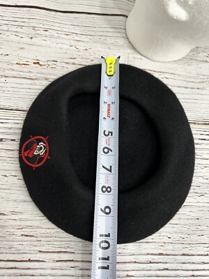 Vintage Mickey Mouse Black Wool Beret Hat Winter Disney  display picture 1