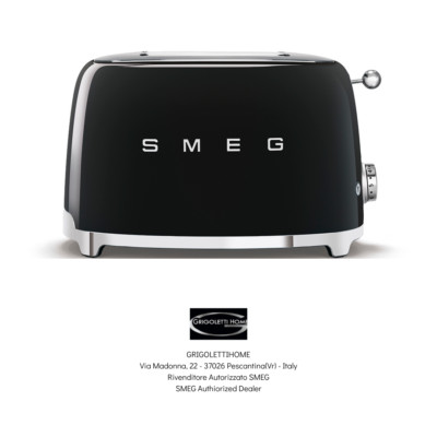 Toaster SMEG Schwarz Glänzend - 2 Scheiben - Auslauf Eu - Code TSF01BLEU -