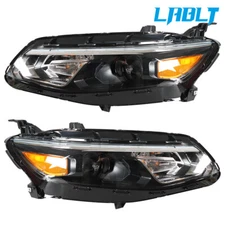 LABLT LH&RH Headlights Headlamps Halogen Black For 2016-2018 Chevy Malibu