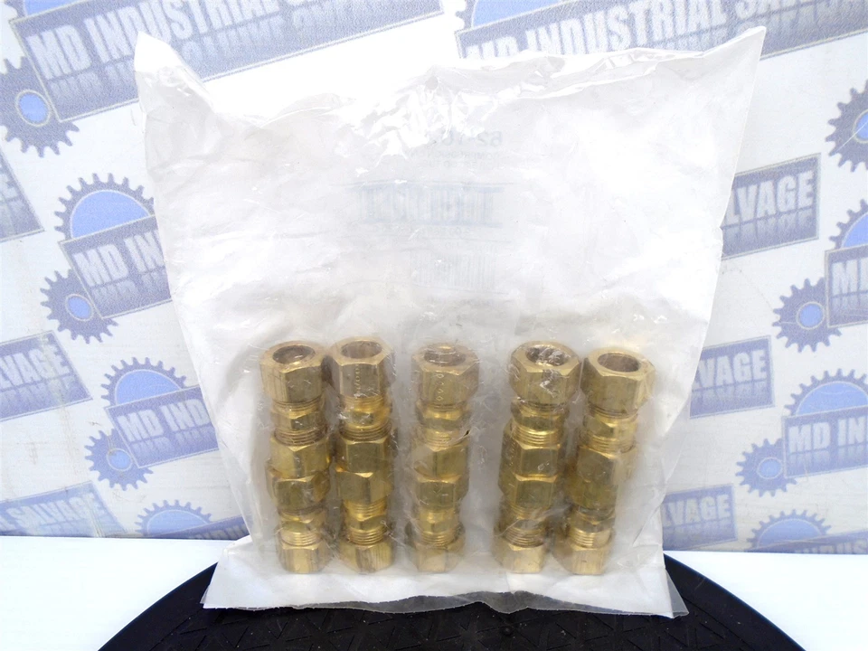 (10 pcs) - 62-10 - Brass 5/8 x 5/8 COMPRESSION UNION - for 5/8" OD TUBE 62C-10 - Image 3 of 4