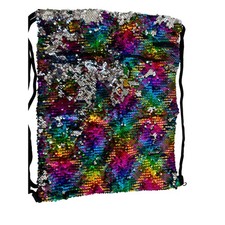 NWOT Mermaid Sequin Drawstring Backpack Colorful Rainbow Pride Sparkly