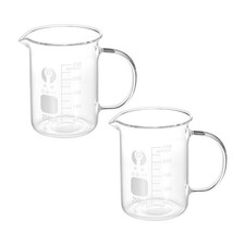 2 Pack 250ml Glass Beaker with Handle 3.3 Glass Graduated Measuring Cups