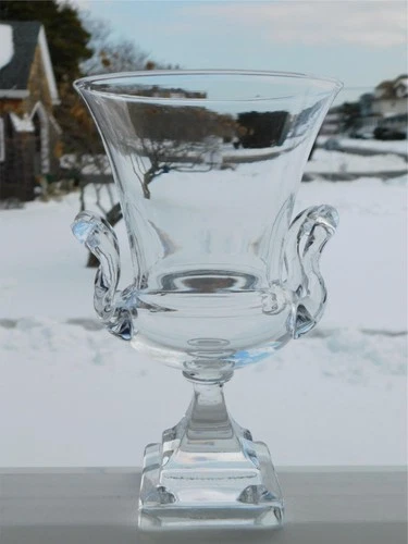 SIGNED STEUBEN GLASS TWO HANDLED URN VASE #1