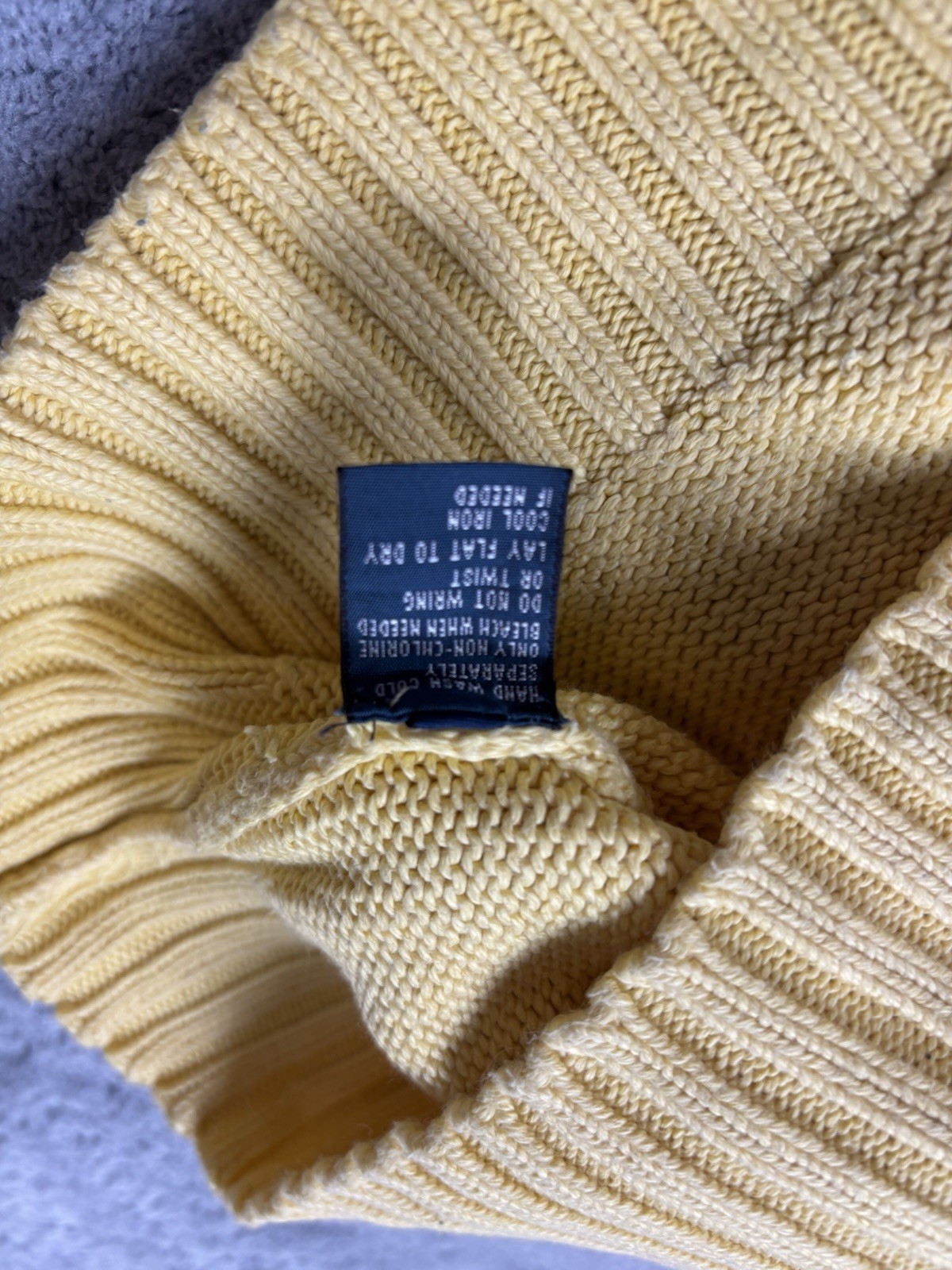 Vintage Ralph Lauren Heavy Knit Crewneck Sweater | S | Yellow | image 6