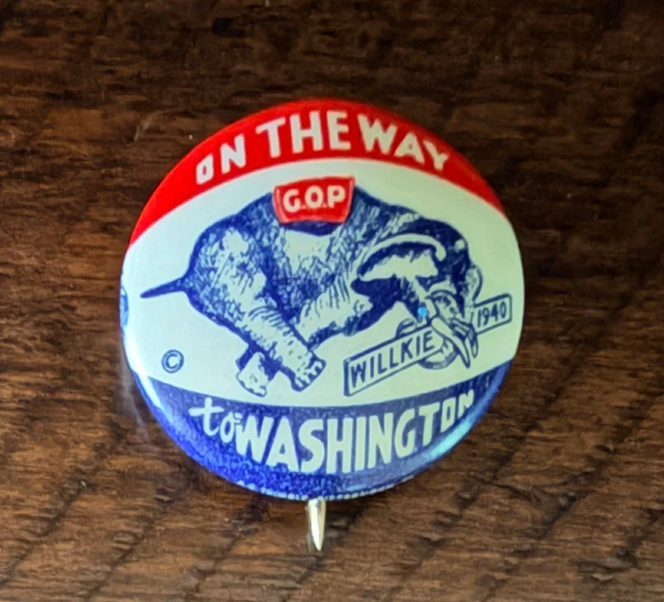 Lote de 7 botones de campaña Wendell Willkie 1940 vintage Foto 3 de 4